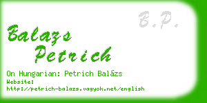 balazs petrich business card